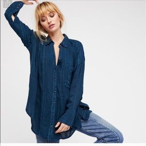 Free people Cozy Nights Oversized Button Down